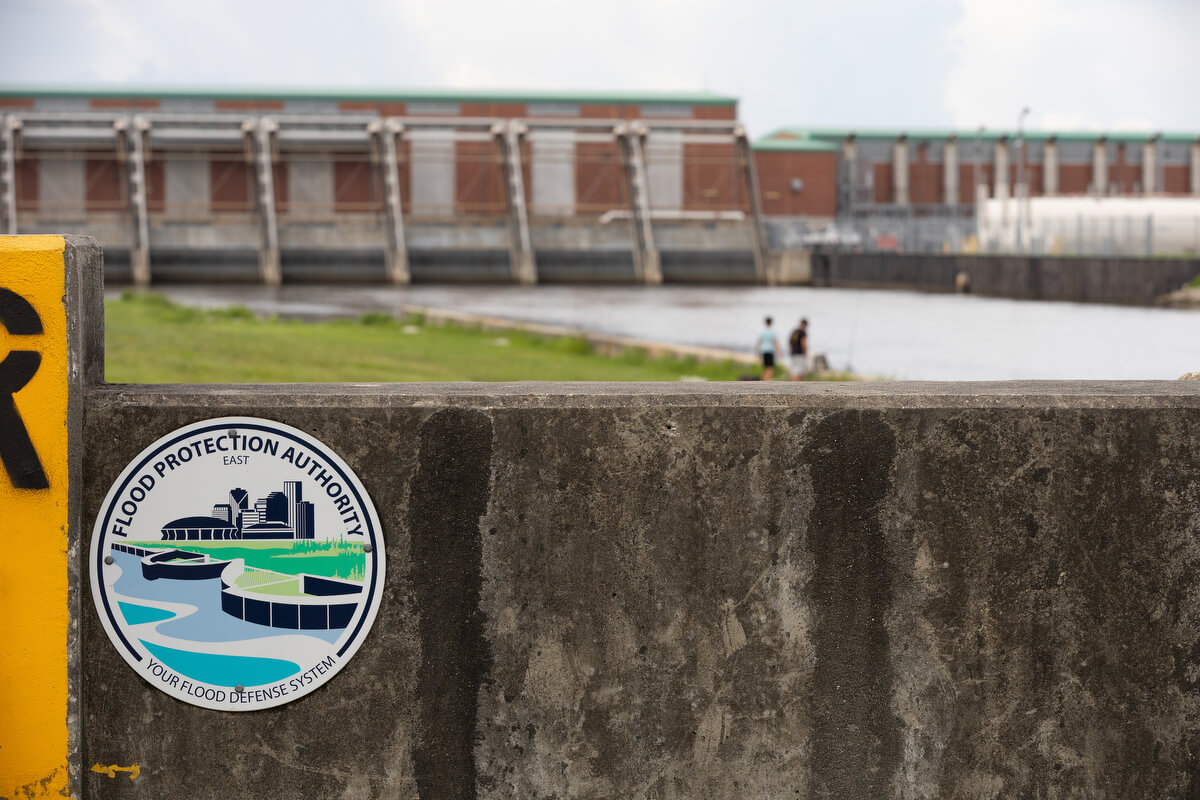 Children fish near the 17th Street Canal pump station in New Orleans. The station is part of the city’s flood control system. Photo by Mike DuBose, UM News. 