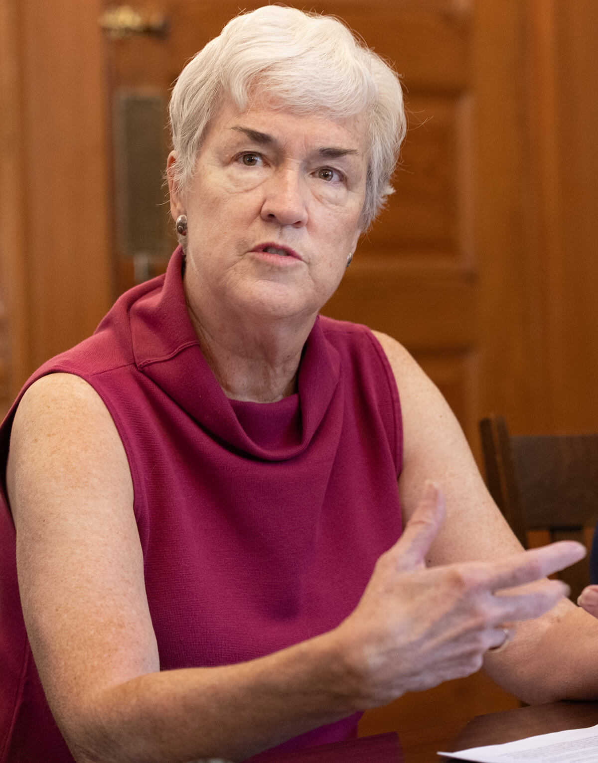Dr. Sue Berry recalls her service directing a special-needs shelter in Lake Charles, La., in the days following Hurricane Katrina. Berry is a member of Rayne Memorial United Methodist Church in New Orleans. Photo by Mike DuBose, UM News.