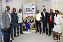 Staff with the Zimbabwe Entomological Support Program in Malaria stand inside the insectary at Africa University in Mutare, Zimbabwe, during a rededication of its research lab on Aug. 27. The program was shut down earlier this year after funding from USAID was suspended. From left are Sungano Mharakurwa, Vuyisile Mthokozisi Mathe, Joseph Makanda, Fanuel Toto, Hieronymo Masendu, Petros Kawadza and Violla Chimwayi. Photo by Ben Smith, UM News. Staff with the Zimbabwe Entomological Support Program in Malaria stand inside the insectary at Africa University in Mutare, Zimbabwe, during a rededication of its research lab on Aug. 27. The program was shut down earlier this year after funding from USAID was suspended. From left are Sungano Mharakurwa, Vuyisile Mthokozisi Mathe, Joseph Makanda, Fanuel Toto, Hieronymo Masendu, Petros Kawadza and Violla Chimwayi. Photo by Ben Smith, UM News.