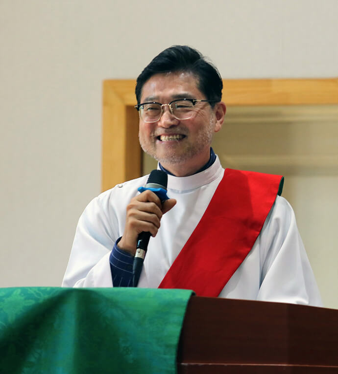 The Rev. Paul Kong, Global Ministries’ Asia Pacific Region representative, delivers greetings to the participants of the Mongolia Mission Initiative’s annual gathering held at Chingeltei United Methodist Church in Ulaanbaatar, Mongolia. Photo by the Rev. Thomas E. Kim, UM News.