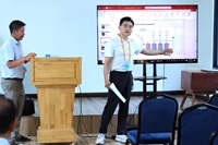 The Rev. Paul Kong, United Methodist Board of Global Ministries Asia-Pacific regional representative, explains how rainwater-harvesting tanks are converted into drinking water during a WASH Academy, held Oct. 13-17 at Hope Vocational School in Phnom Penh, Cambodia. The training was hosted by Global Ministries and its Korean partner nongovernmental organization Bridge of Hope. Photo by the Rev. Thomas E. Kim, UM News. The Rev. Paul Kong, United Methodist Board of Global Ministries Asia-Pacific regional representative, explains how rainwater-harvesting tanks are converted into drinking water during a WASH Academy, held Oct. 13-17 at Hope Vocational School in Phnom Penh, Cambodia. The training was hosted by Global Ministries and its Korean partner nongovernmental organization Bridge of Hope. Photo by the Rev. Thomas E. Kim, UM News.