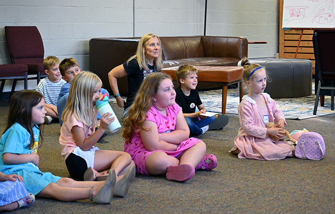 Children learn a Bible lesson in the basement of Cityview Church on Sept. 21 while their parents worship in the sanctuary. The United Methodist church’s pastor, the Rev. Joe Graves, has written a book called “The Progressive Planter” that provides the tools and strategy to establish healthy churches with community impact. Photo by Jim Patterson, UM News.