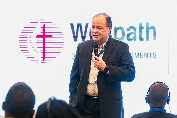 Bill Kavanaugh, chief operating officer of Wespath Benefits and Investments and vice president of the Overseas Pension Board, speaks during the Central Conference Pension Forum in Manila, Philippines. Kavanaugh noted that leadership turnover and data accuracy are among the challenges facing regional conferences, but he said he’s hopeful about the future of the Central Conference Pensions program. Photo courtesy of UMC-TV.
