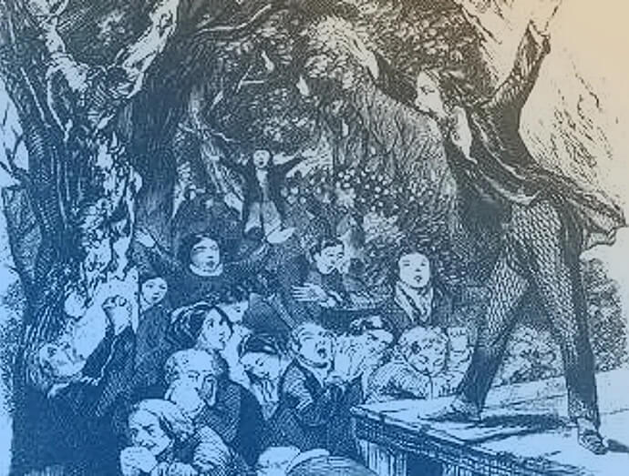 El reverendo Lorenzo Dow fue un predicador itinerante conocido por su apariencia descuidada y sus sermones encendidos. Grabado de 1856 por Lossing-Barrit, cortesía de Wikipedia.