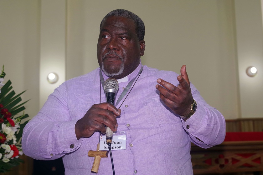 El Obispo Juan Miguel Simpson Bennett de la Iglesia Metodista de Las Américas y El Caribe, reflexiono sobre la Epifanía y la revelación de Dios en las circunstancias actuales de la humanidad que requiere de una iglesia con un claro sentido de inclusión. Foto Rev. Gustavo Vasquez, Noticas MU.