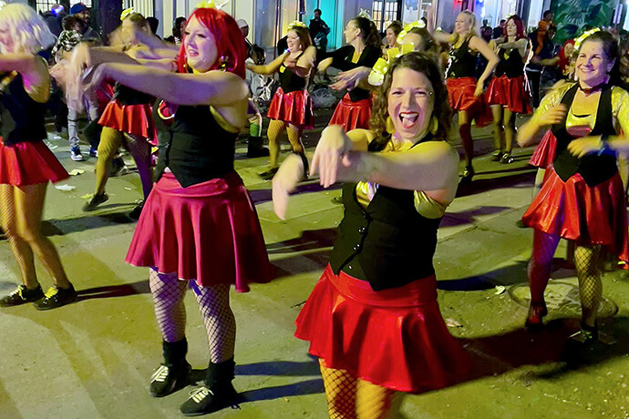 The Rev. Colleen Bookter says dancing in the parades is a celebration of community and the unique culture of New Orleans. “It’s quirky, and it’s beautiful!” Photo courtesy of Bookter.