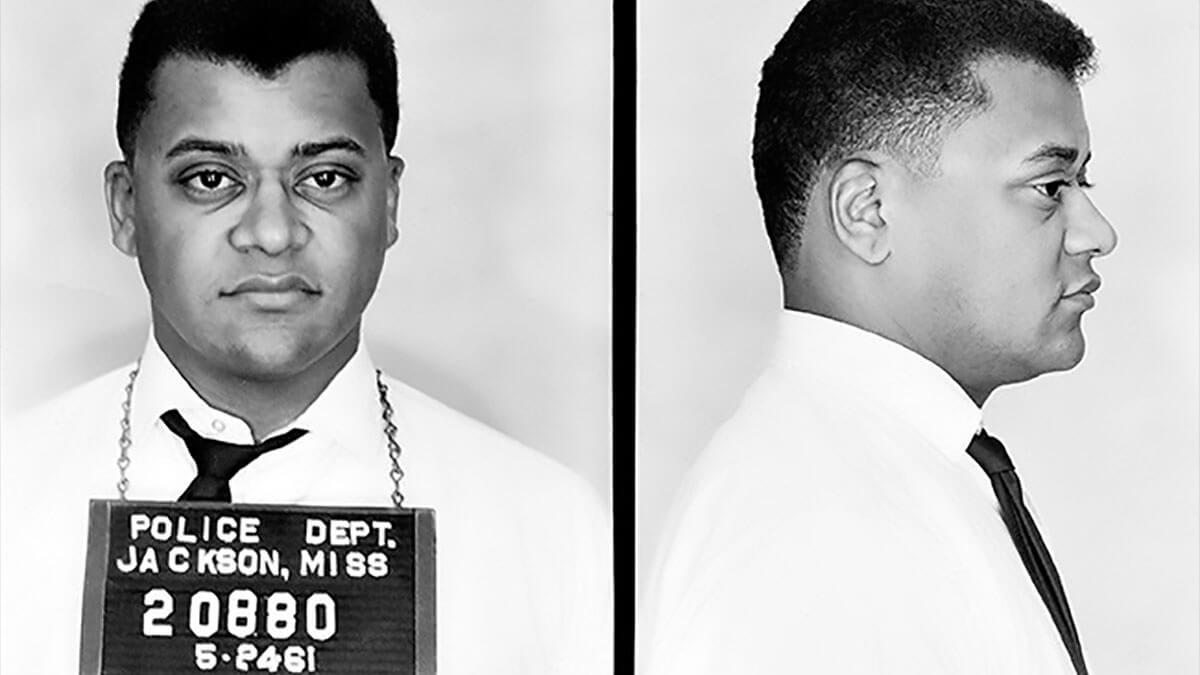 A Jackson, Miss., police photograph of James Lawson Jr. after his 1961 arrest during one of the Freedom Rides that he helped coordinate. Image used with permission of the Mississippi Department of Archives and History.