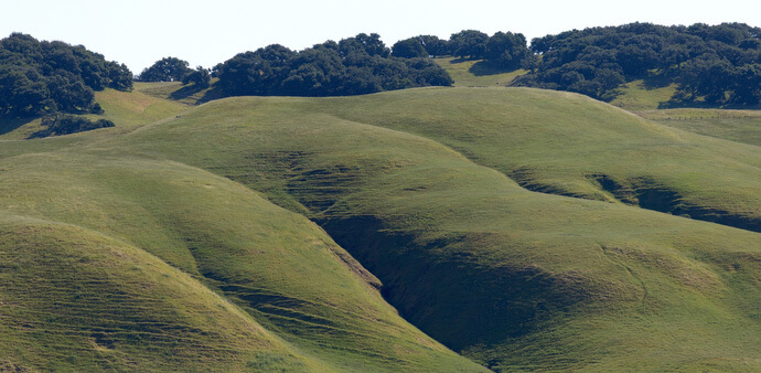 The rolling hills of Sonoma Country surround Tolay Lake Regional Park, one of the sites featured on the Sacred Ground app. 