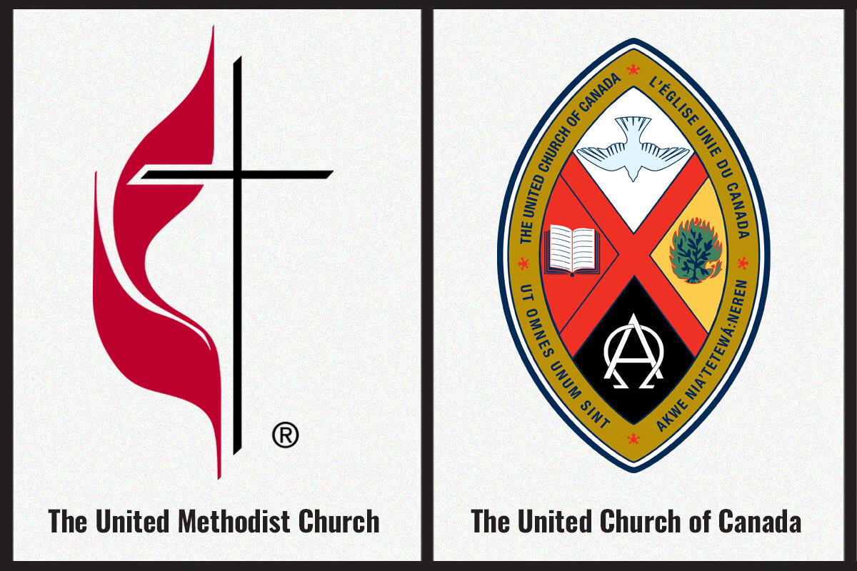 The United Methodist Council of Bishops and leaders of The United Church of Canada have approved an interim covenant between their denominations. The agreement includes their intent to bring a full communion proposal for the approval of the United Methodist General Conference and the United Church’s General Council, which are both scheduled to meet in 2028. Logos courtesy of United Methodist Communications and with permission of The United Church of Canada.