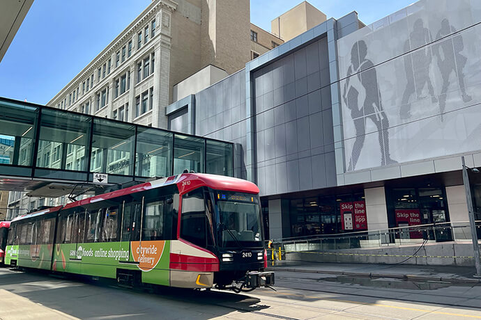 Calgary has a light transit system to help locals and visitors travel the city. Much of the Leadership Gathering will take place in Knox United Church, part of The United Church of Canada. United Methodist bishops see this as an opportunity to strengthen ties with the Canadian denomination that is also developing a full-communion agreement with The United Methodist Church. Photo by Sharon Hahn Darlin, courtesy of Wikimedia Commons.