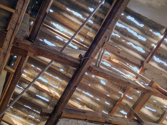 Heavy rains accompanied by balls of ice destroyed the roof of Kuziva Stephen Makunike’s home during the Oct. 5 storm that swept through Masvingo town in southeastern Zimbabwe.  Estimates were yet to be made, but church members believe property damaged will need thousands of dollars to repair and rebuild.  Photo by Pastor Samuel Maunga, UM News.