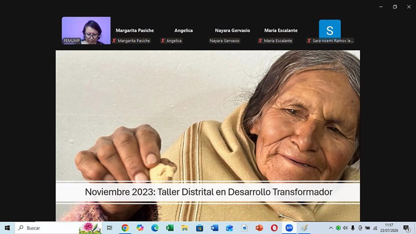 Las mujeres metodistas de Puno identificaron el tejido de prendas como una oportunidad para generar ingresos y fortalecer su autonomía económica. Foto cortesía de la Iglesia Metodista del Perú.